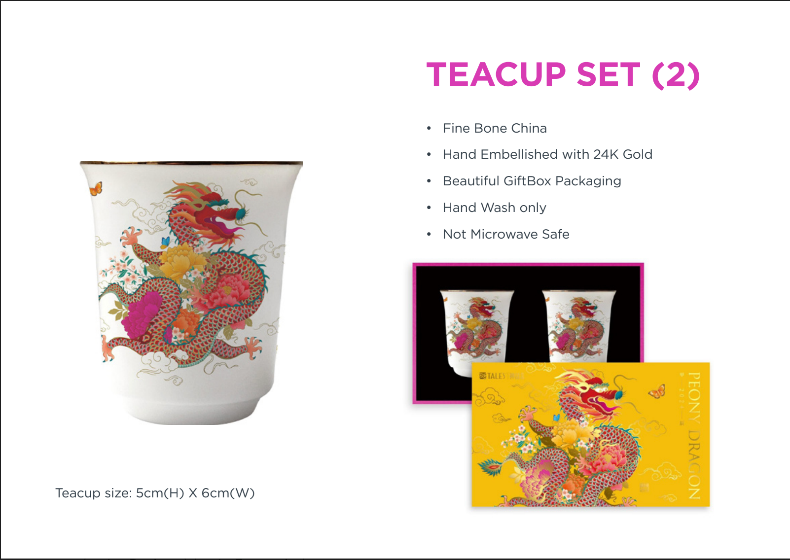 Year of The Dragon Tea Cups