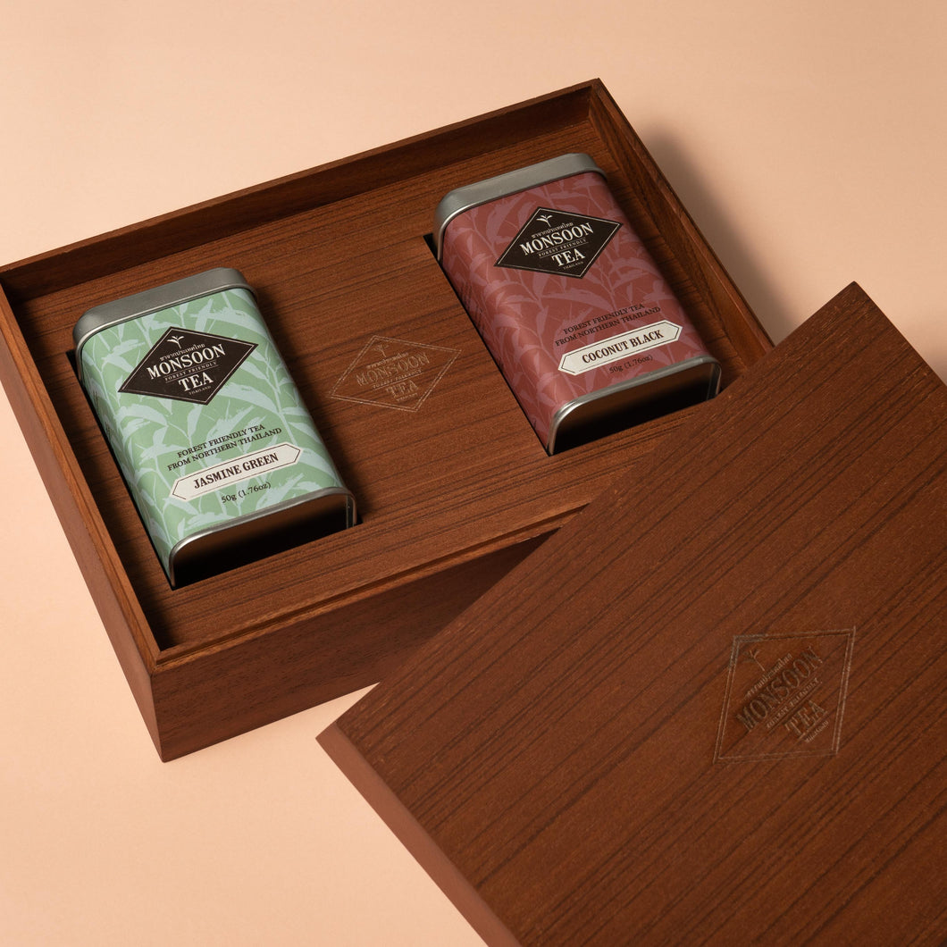 Premium Wood Box Gift Set -  2M tin can