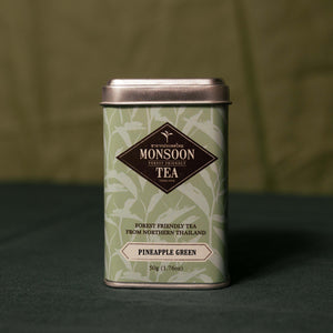 Pineapple Green Tea from Monsoon Tea Company. Forest Friendly tea handpicked and produced in the mountains of Northern Thailand. Sustainable and delicious forest-grown tea.